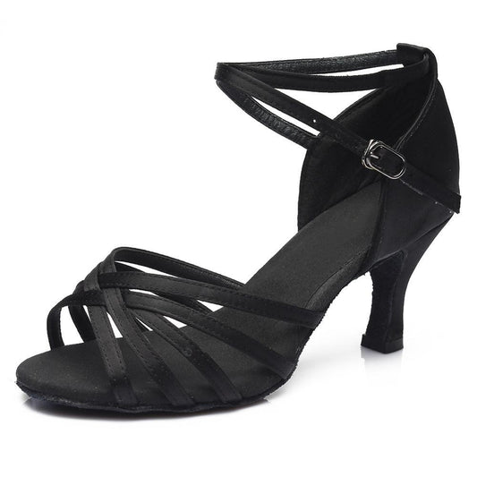 Indoor Satin Latin Dance Kitten Heels Shoes